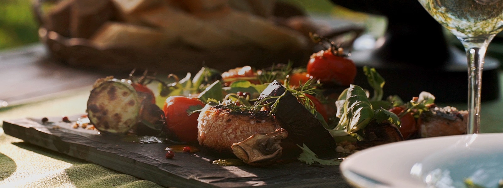 A table with a variety of dishes, like a fancy restaurant.