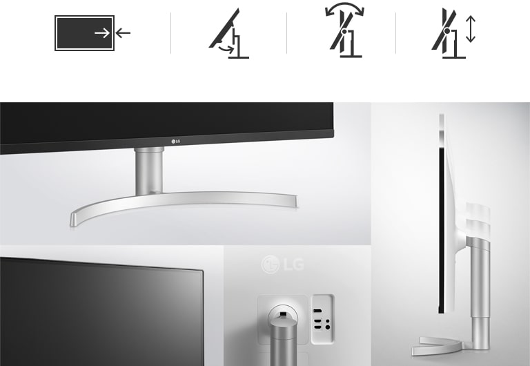 Height & Tilt adjustment, One-Click stand, and 3-Side Virtually Borderless design 